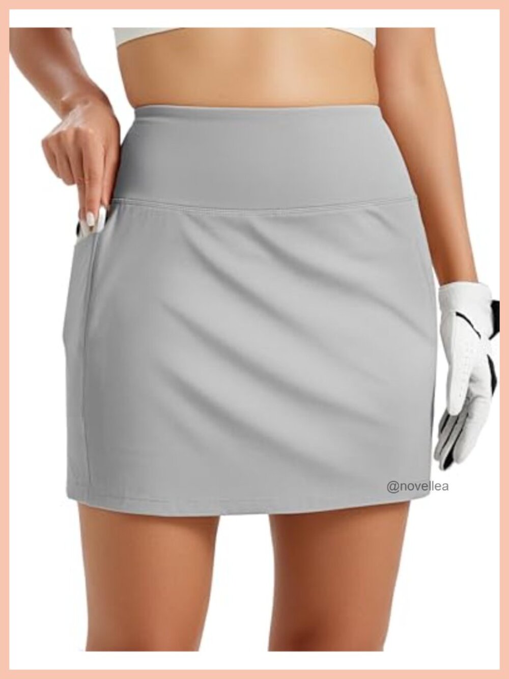 Women's Golf Skort High Waisted Tummy Control Tennis Skirt with Shorts 4 Pockets